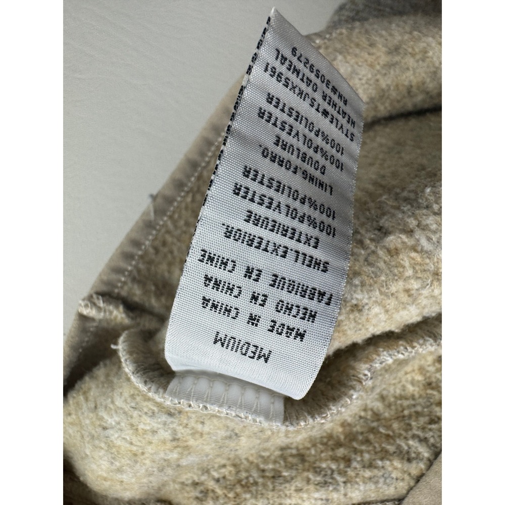 Thread & Supply Quarter Zip Pullover Women M Oatmeal Wubby Fleece Sweater Pocket - Picture 4 of 7